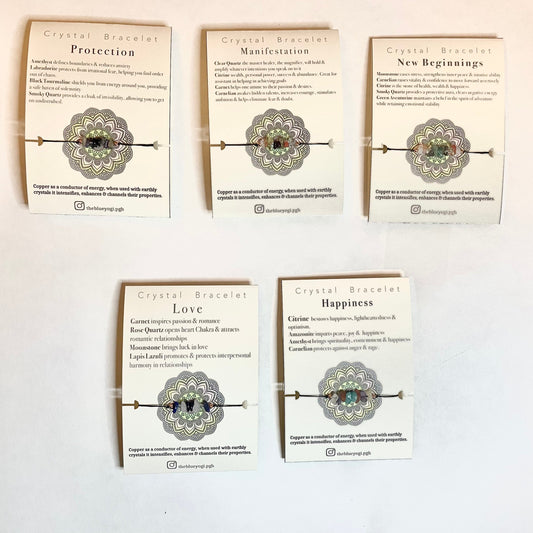 Wellness Gift Box 4 pc set Crystal bracelet, keychain and seed paper