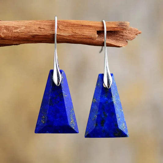 Lapis Lazuli Trapezoid Drop Earrings