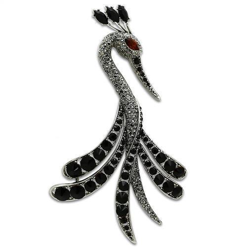 Imitation Rhodium White Metal Brooches with Top Grade Crystal