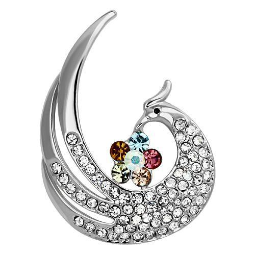Imitation Rhodium White Metal Brooches with Top Grade Crystal