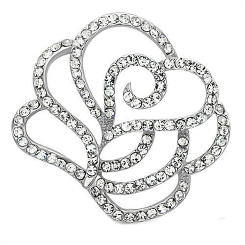 Imitation Rhodium White Metal Brooches with Top Grade Crystal