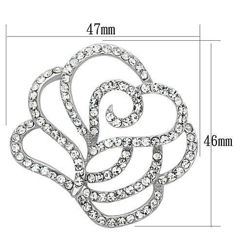 Imitation Rhodium White Metal Brooches with Top Grade Crystal
