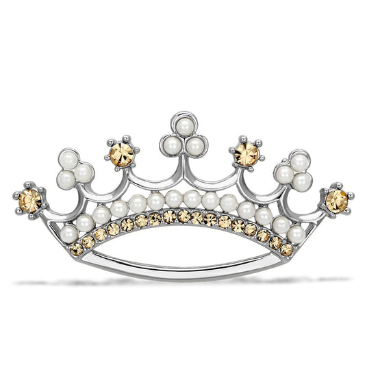 Imitation Rhodium White Metal Brooches with Synthetic Pearl