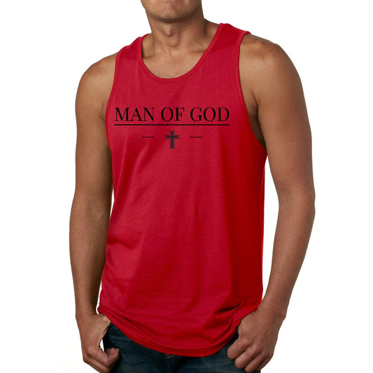 Mens Fitness Tank Top Graphic T-shirt Man of God Black Print
