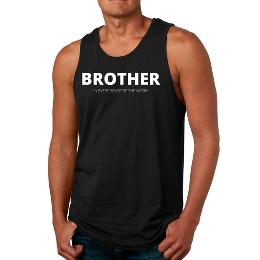 Mens Fitness Tank Top Graphic T-shirt Say it Soul - Brother (in Every