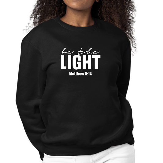 Womens Graphic Sweatshirt be the Light Inspirational Art Illustration | Grey Coco
