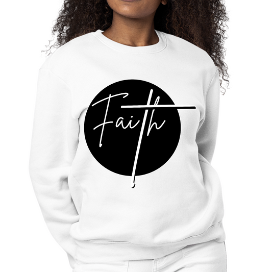 Womens Graphic Sweatshirt Faith Print | Grey Coco