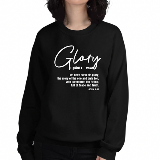 Womens Graphic Sweatshirt Glory - Christian Inspiration | Grey Coco