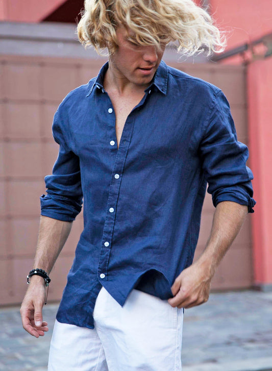 Linen Shirt - Navy