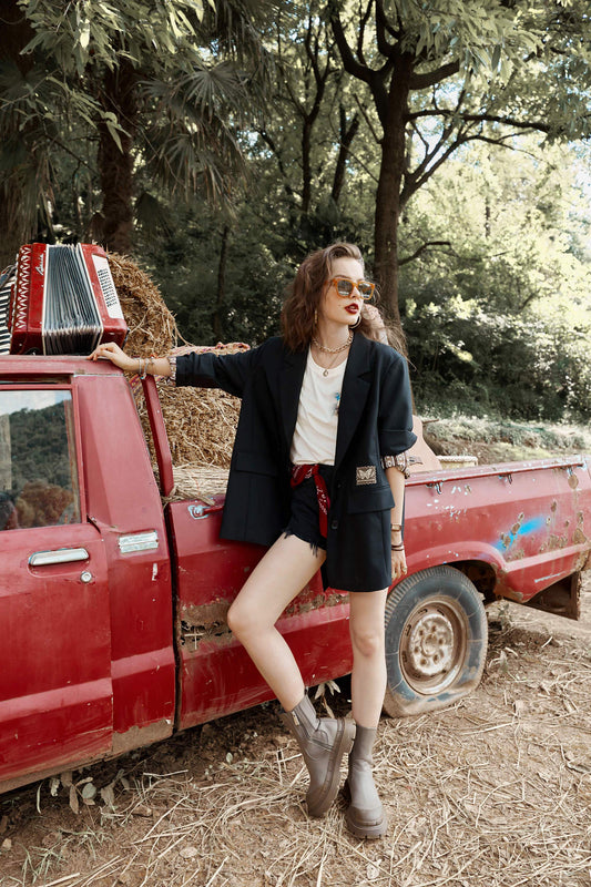 Solid Chic Single Breasted Korean Blazer Women Jacket,Autumn Vintage | Yellow Angel