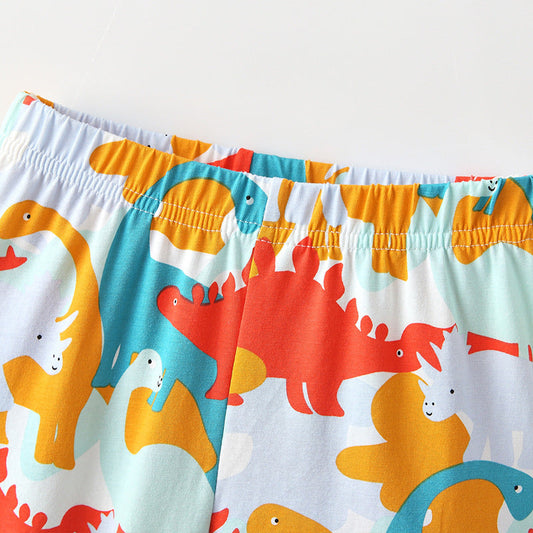 Autumn Arrival Baby Kids Girls Dinosaurs Cartoon Pattern Casual Pants
