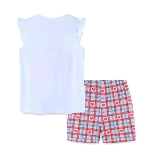 Summer Baby Kids Cute Dinosaur Pattern Vest and Plaid Shorts Clothing