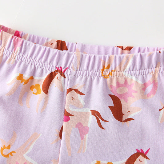 Autumn Arrival Baby Kids Girls Cartoon Pattern Casual Pants