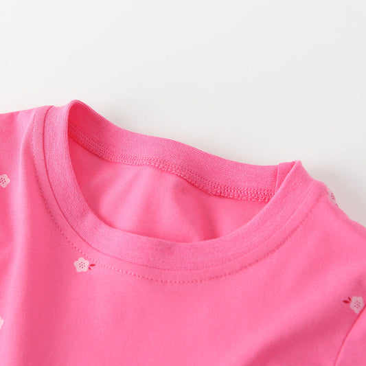 Autumn Arrival Baby Kids Girls Floral and Horse Pattern Long Sleeves