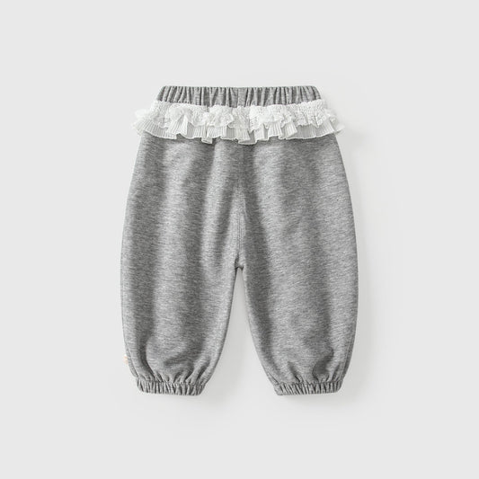 Arrival Autumn Baby Kids Girls Lace Color Patchwork Casual Pants