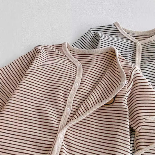 Autumn Arrival Baby Unisex Long Sleeves Striped Pattern Single