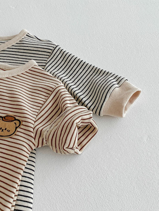 Autumn Arrival Baby Unisex Long Sleeves Striped Pattern Single