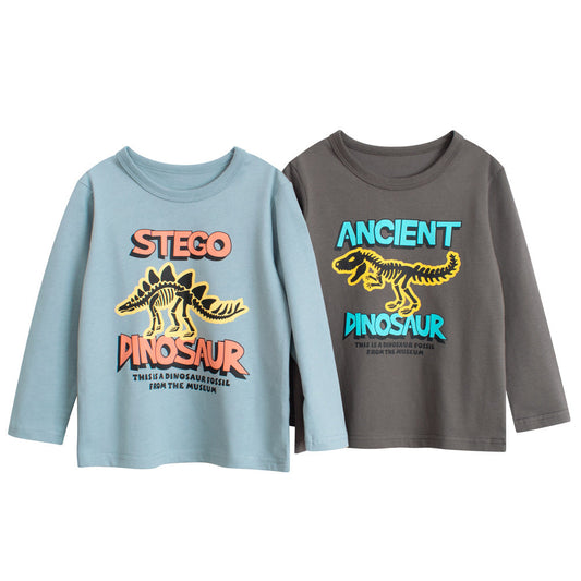 Autumn Baby Kids Boys Letters and Cartoon Print Long Sleeves Crew Neck
