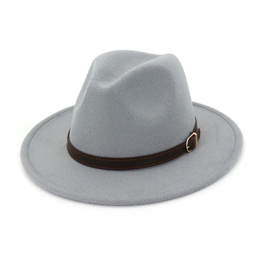 Vintage Wool Felt Fedora Hat Wide Brim Ladies Trilby Chapeu Feminino