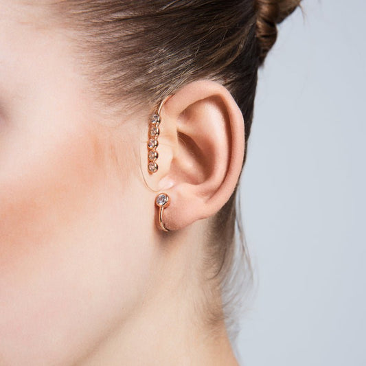 Magnolia Silver Behind Ear Wraps & Cuffs Earring