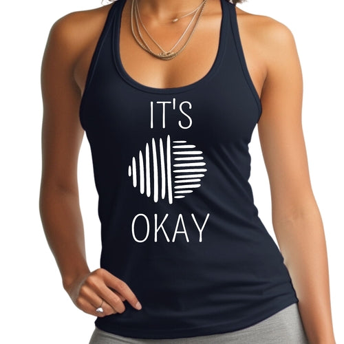 Womens Fitness Tank Top Graphic T-shirt Say it Soul - its Okay - White | Grey Coco
