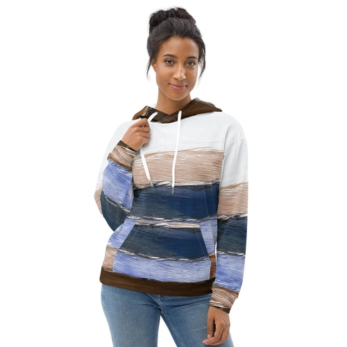 Womens Graphic Hoodie Rustic Hues Pattern | Grey Coco
