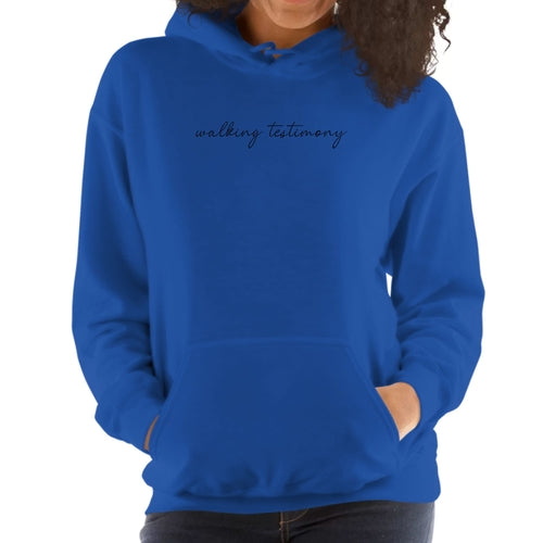 Womens Hoodie - Say it Soul - Walking Testimony Illustration - Black | Grey Coco
