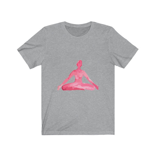 Yoga Meditation Pose Print T-Shirt – 100% Soft Cotton, Retail Fit