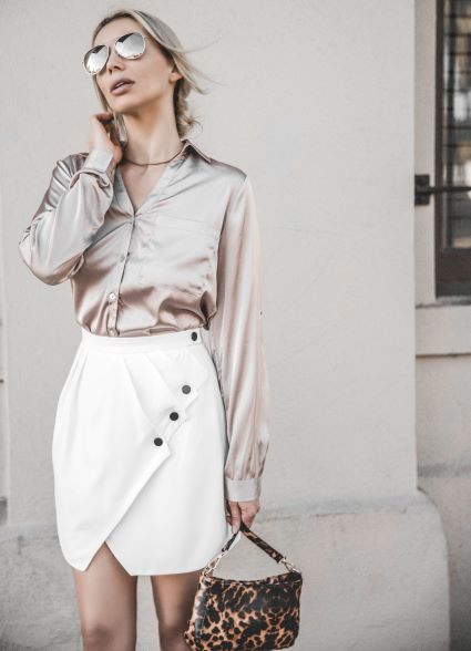 White Button Front Layered Asymmetrical Mini Skirt | Jade Icarus