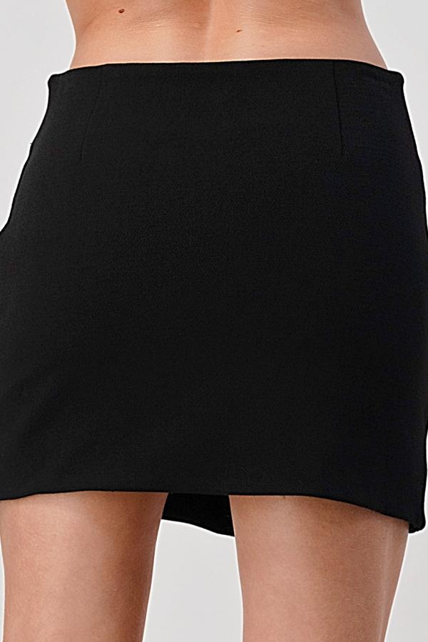 High-Waisted Zip-Front Mini Skirt | Indigo Arrowwood