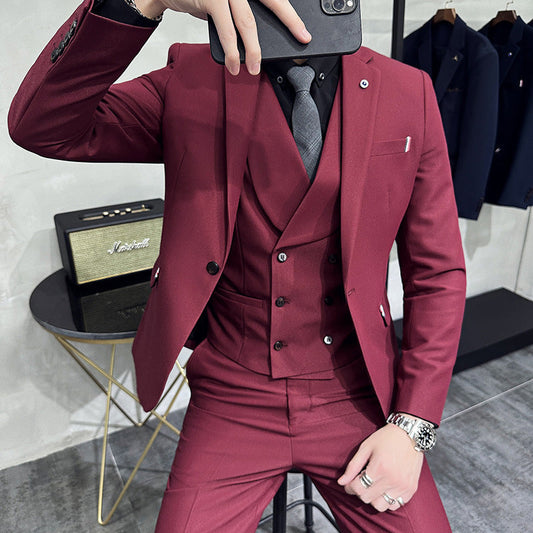 RoyalElite™ Men's Three-Piece Suit – Business & Event Perfection