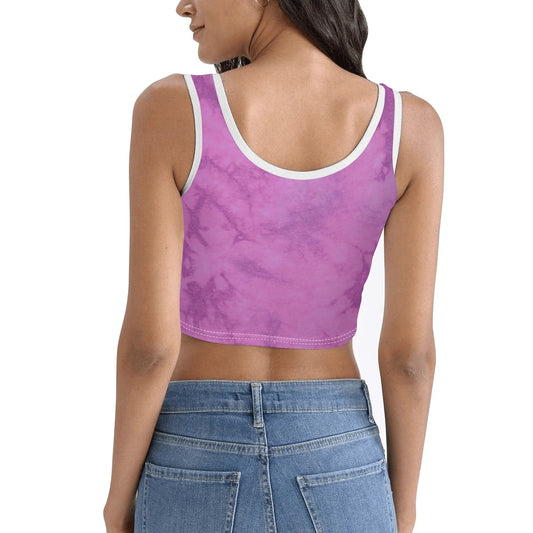Womens Casual Summer Sleeveless Stretch Crop Tank Top | Square Neck Crop Top