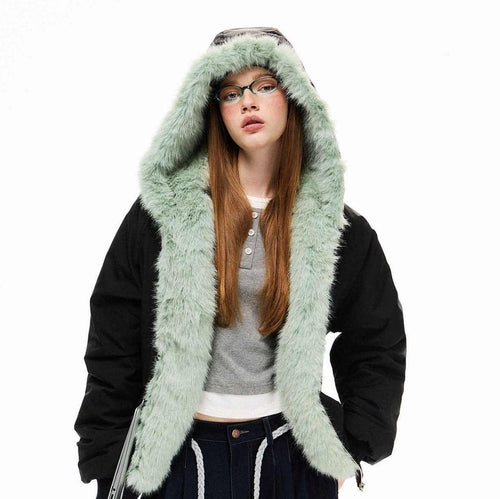 Loose Fleece-lined Warm Parka Cotton Jacket Top Coat For Women | Carmine Juneberry