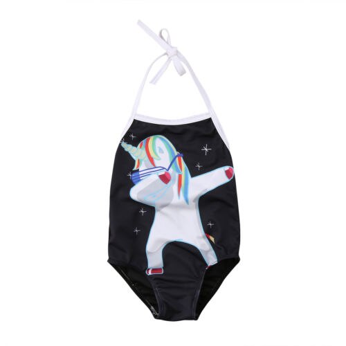 2018 Babies Unicorn One piece Halter Swimsuit Kids
