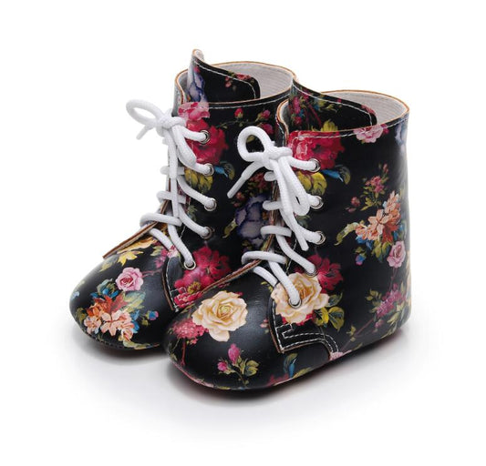 2019 New Baby Girls Shoes Fashion Floral PU