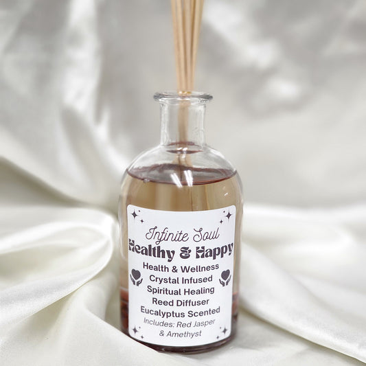 Healthy & Happy: Health & Wellness Crystal Infused Reed Diffuser -