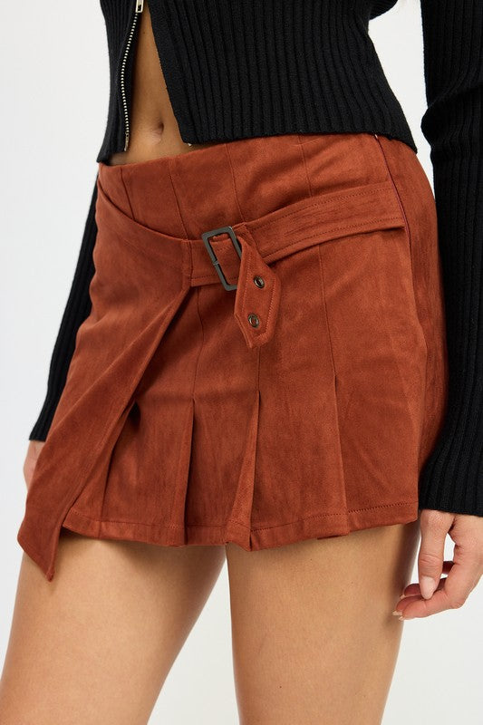 WRAPPED BUCKLE BELT MINI SKIRT | Jade Icarus