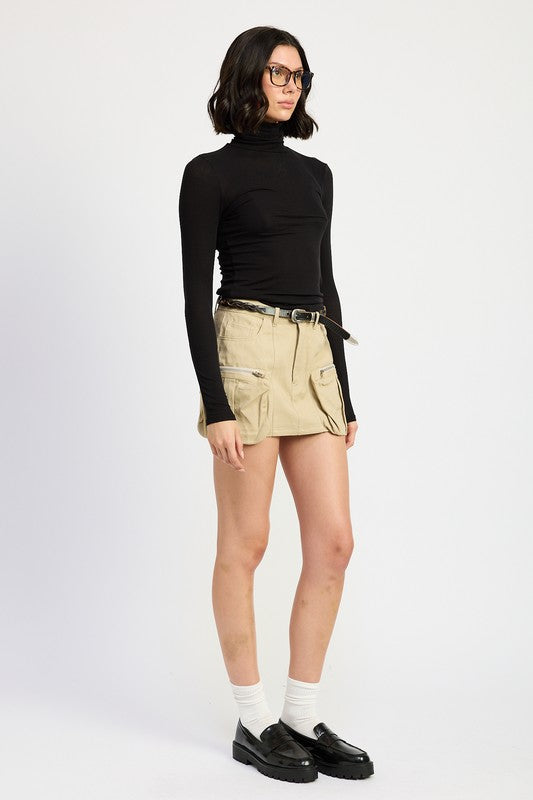 EXPOSED CARGO POCKET MINI SKIRT | Jade Icarus