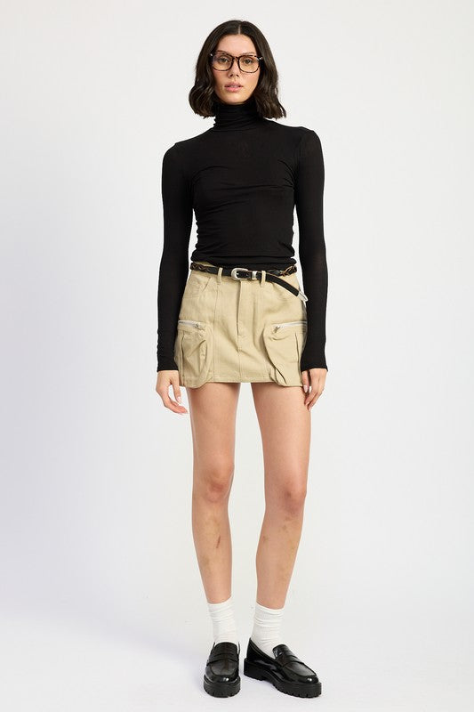 EXPOSED CARGO POCKET MINI SKIRT | Jade Icarus