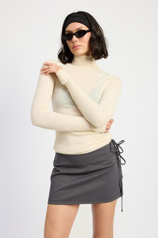 MINI LOW WAISTED SKIRT WITH RIBBON TIES | Jade Icarus