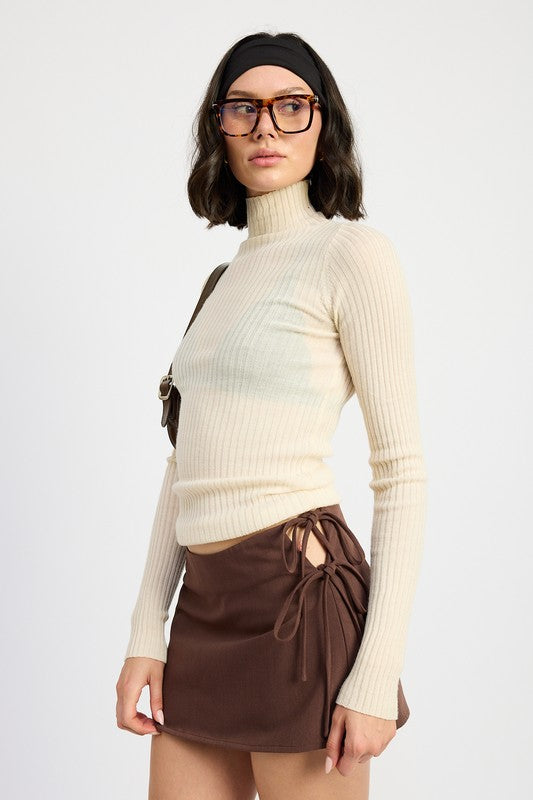 MINI LOW WAISTED SKIRT WITH RIBBON TIES | Jade Icarus