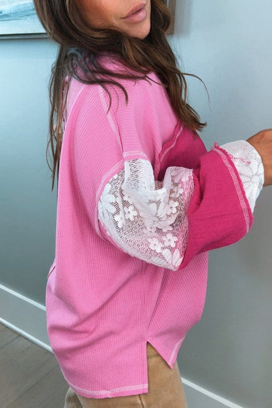 Women Stitching V Neck Rib Knit Sweatshirts | Jade Icarus