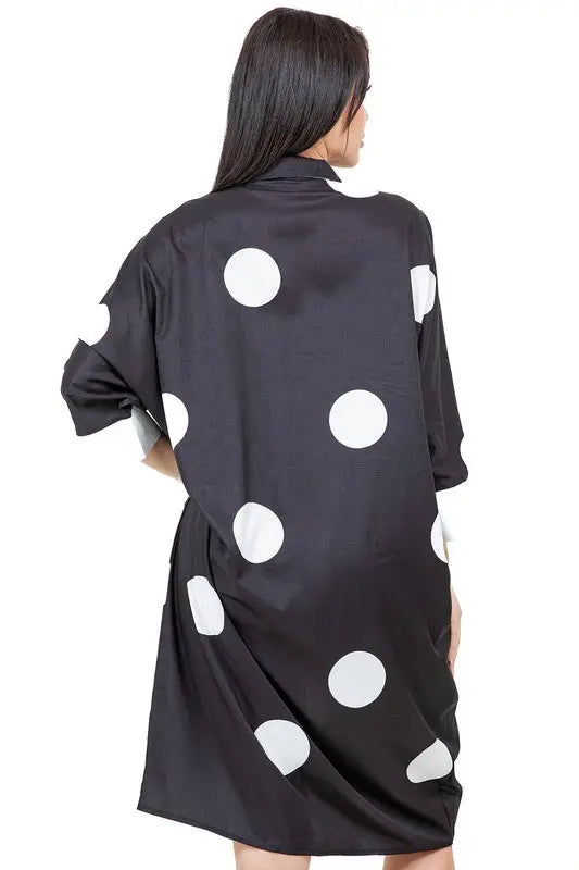 Women’s Fashion Shirt Dress – Sexy Button-Front, 3/4 Sleeves, Low Height Style | Jade Icarus