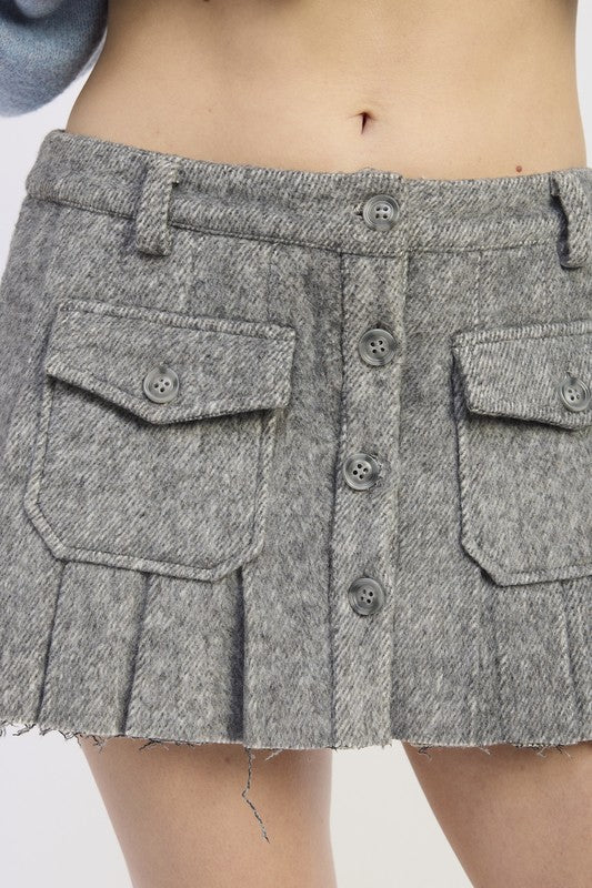 CARGO PLEATED MINI SKIRT | Jade Icarus