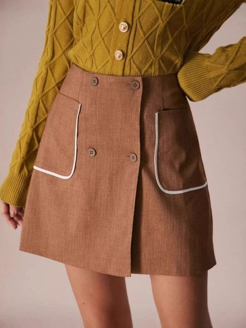 Button-Front Mini Skirt | Ruby Styx