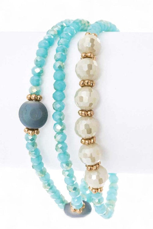 Mix Crystal Stretch Bracelet Set