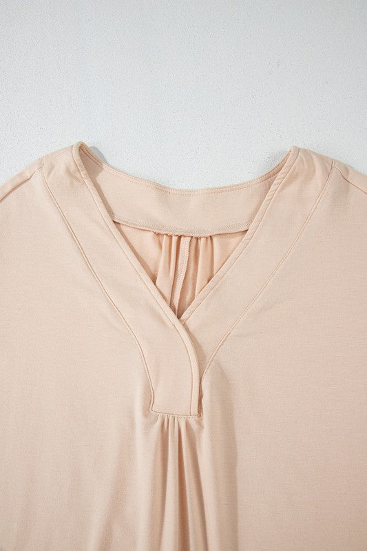 Women Puff Sleeve Patchwork V Neck Sweatshirts | Jade Icarus