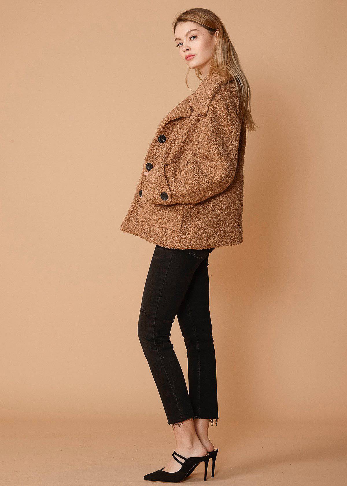 Women's Shearling Coat in Brown | Lemon Hera
