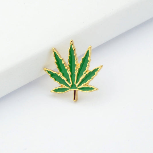 Trend Women Accessories Green Enamel Leaf Brooches Pins Ladies Bouquet