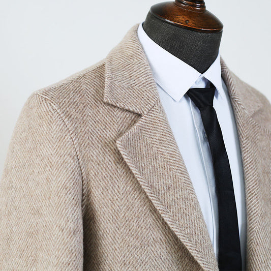 MetroElite™ Men's Wool Coat – Premium Herringbone Winter Edition